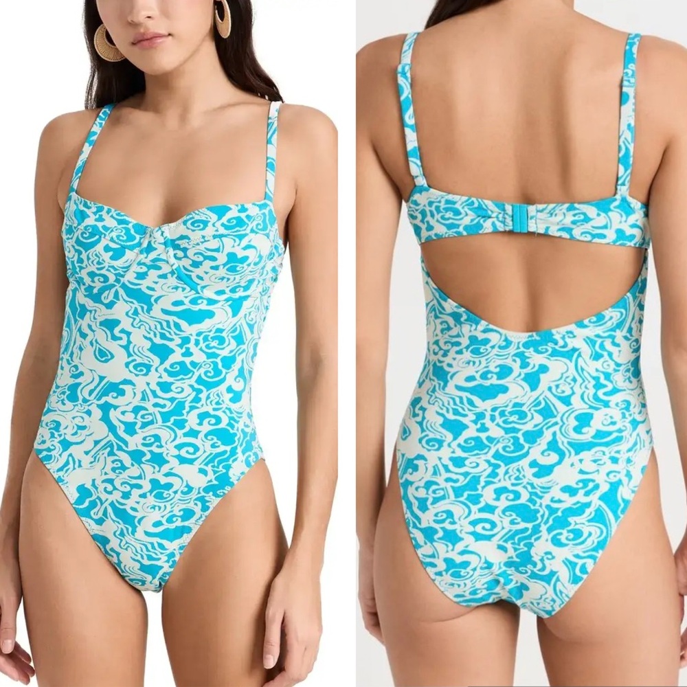 A.L.C Dylan Cloud Print One Piece Swimsuit